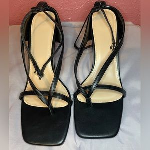 VETASTE Women's Toe-thong Heeled Sandals Ankle Strap Stiletto Heel